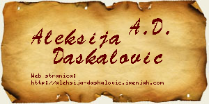 Aleksija Daskalović vizit kartica
